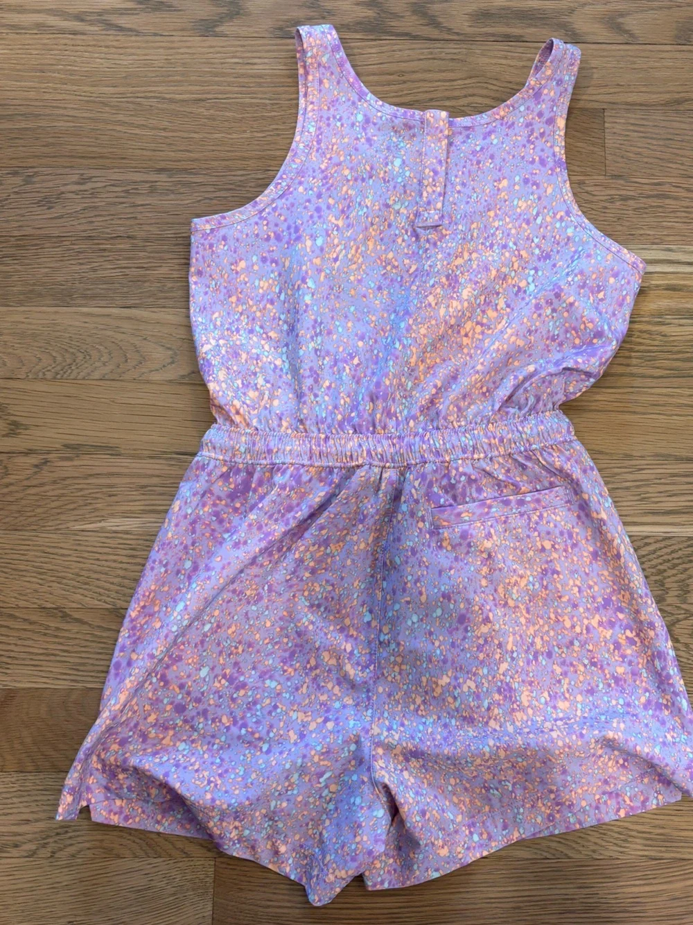 Athleta Girls Lavender and Orange Speckled Romper NWOT